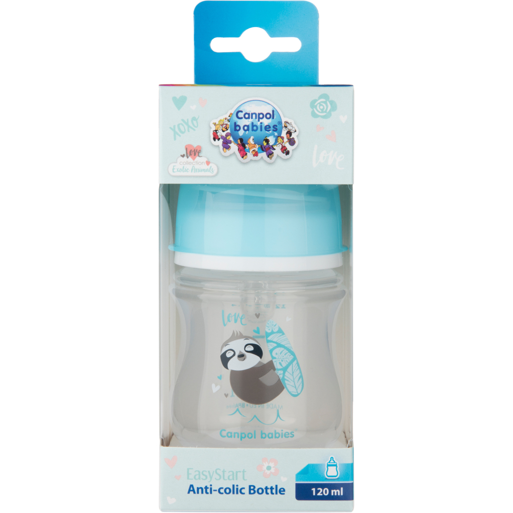 Пляшечка для годування Canpol babies EasyStart - Toys з широким отвором 120 мл (35/220_blu) - зображення 2