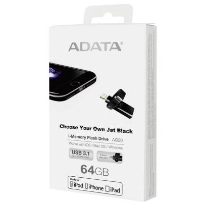 USB флеш накопичувач ADATA 64GB I920 Black USB 3.1/Lightning (AAI920-64G-CBK) - зображення 7