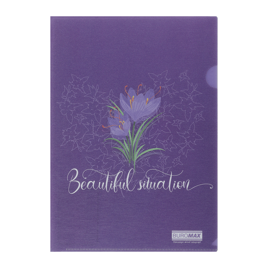 Папка - куточок Buromax А4 матовий напівпрозорий пластик ARABESKI, фіолетовий (BM.3967-07) - зображення 1