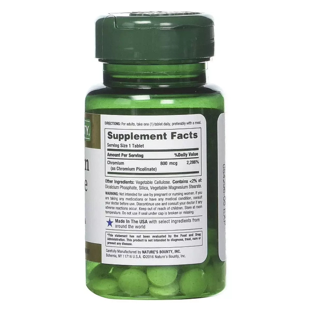 Мінерали Nature's Bounty Хром Піколінат Мега, 800 мкг, Chromium Picolinate Mega, 50 таблеток (NRT02603) - зображення 2