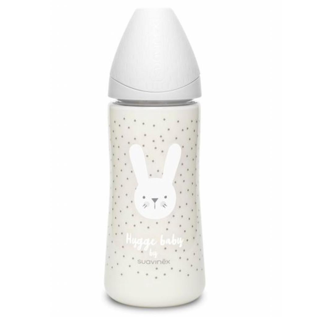 Пляшечка для годування Suavinex Hygge Затишні історії, 360 мл, сірий зайчик (306693) - зображення 1