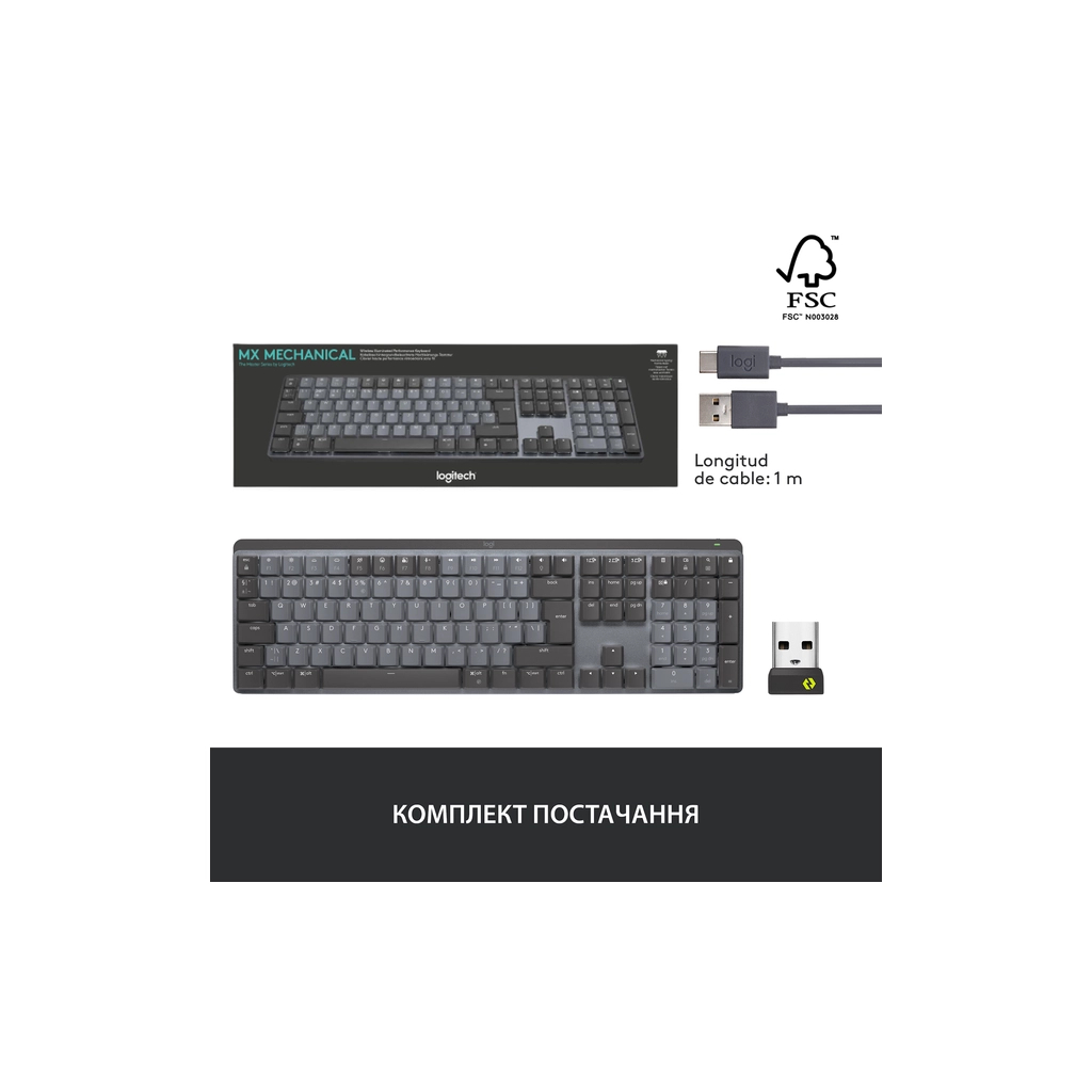 Клавіатура Logitech MX Mechanical Wireless Illuminated Performance Graphite (920-010757) - зображення 11