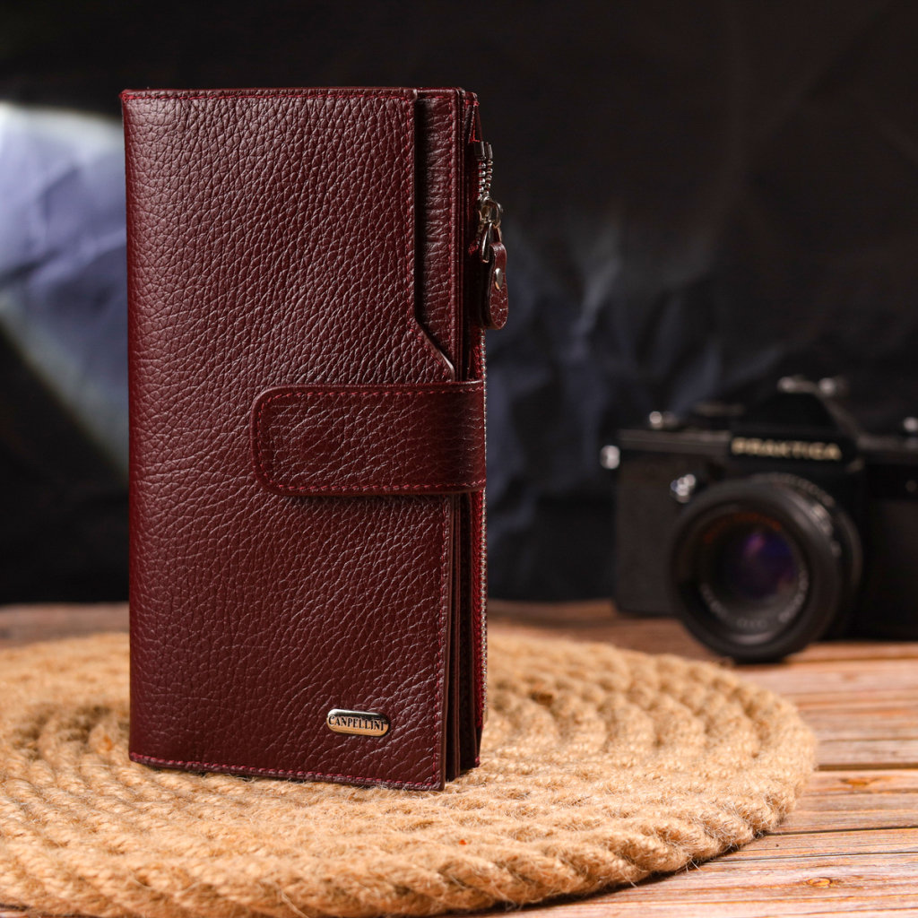 Гаманець Canpellini З натуральної шкіри Бордовий (21645) - зображення 9