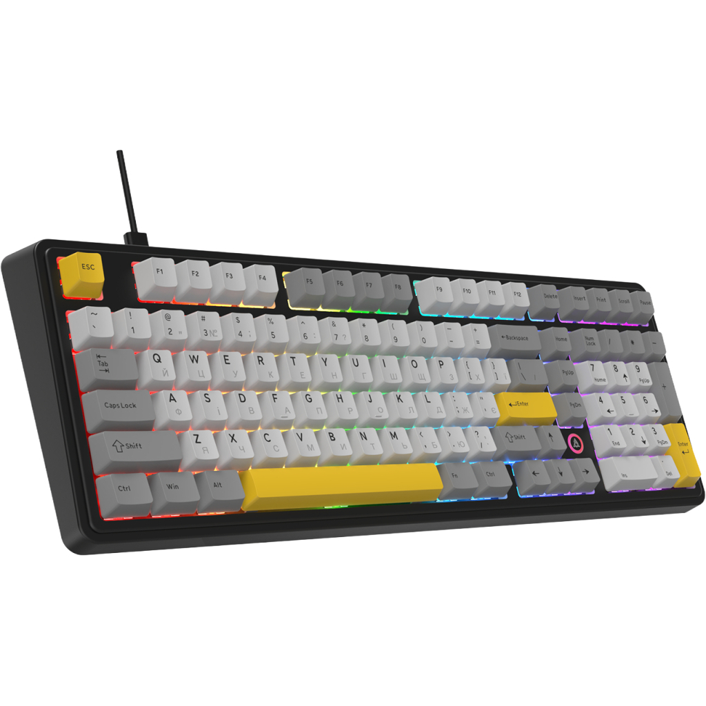 Клавіатура Ajazz AK980 MAX Magnetic Switch USB UA Black/Grey/Yellow (AK980-MAX-M-BGY) - изображение 3