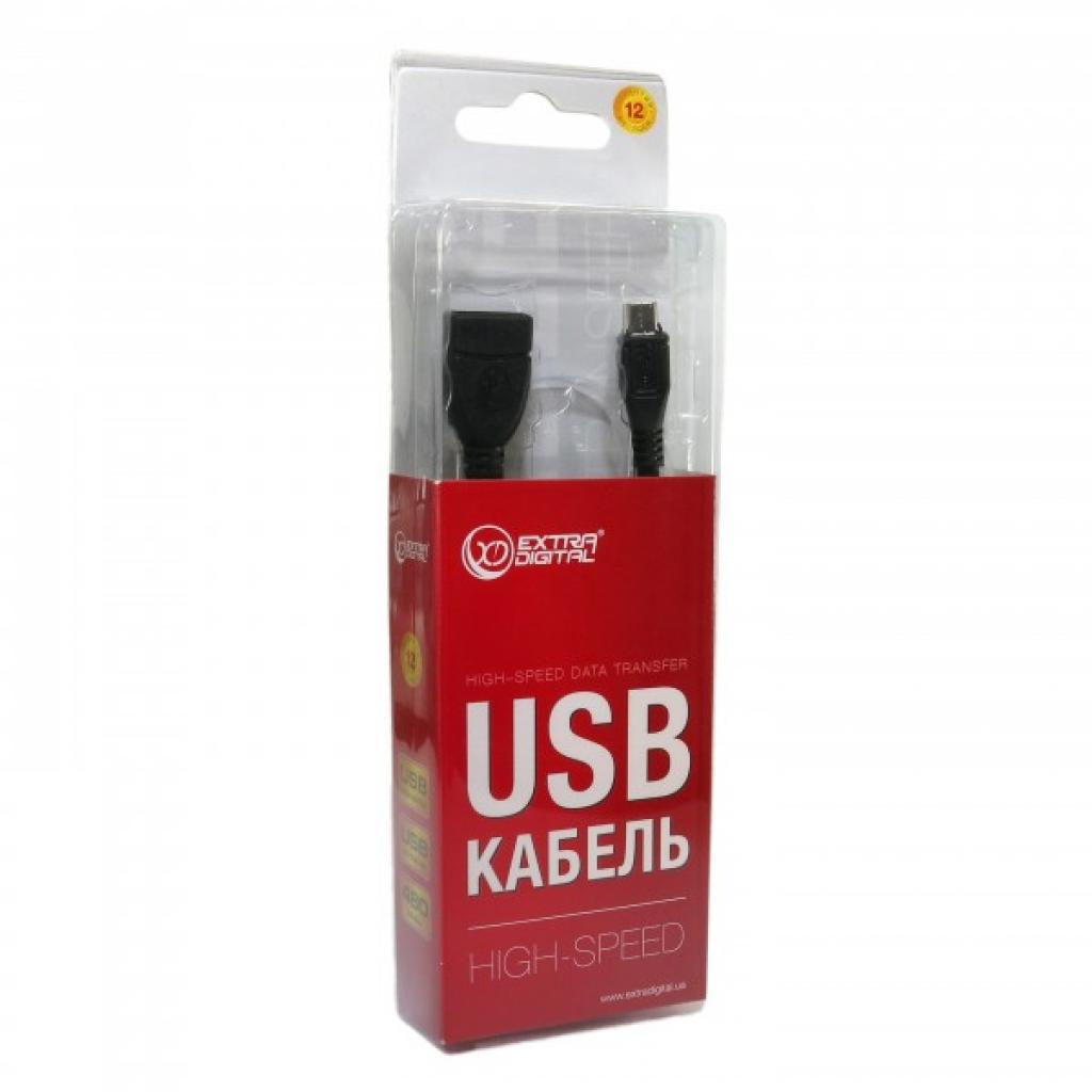 Перехідник OTG USB 2.0 AF to Micro 5P 0.5m Extradigital (KBO1617) - зображення 4
