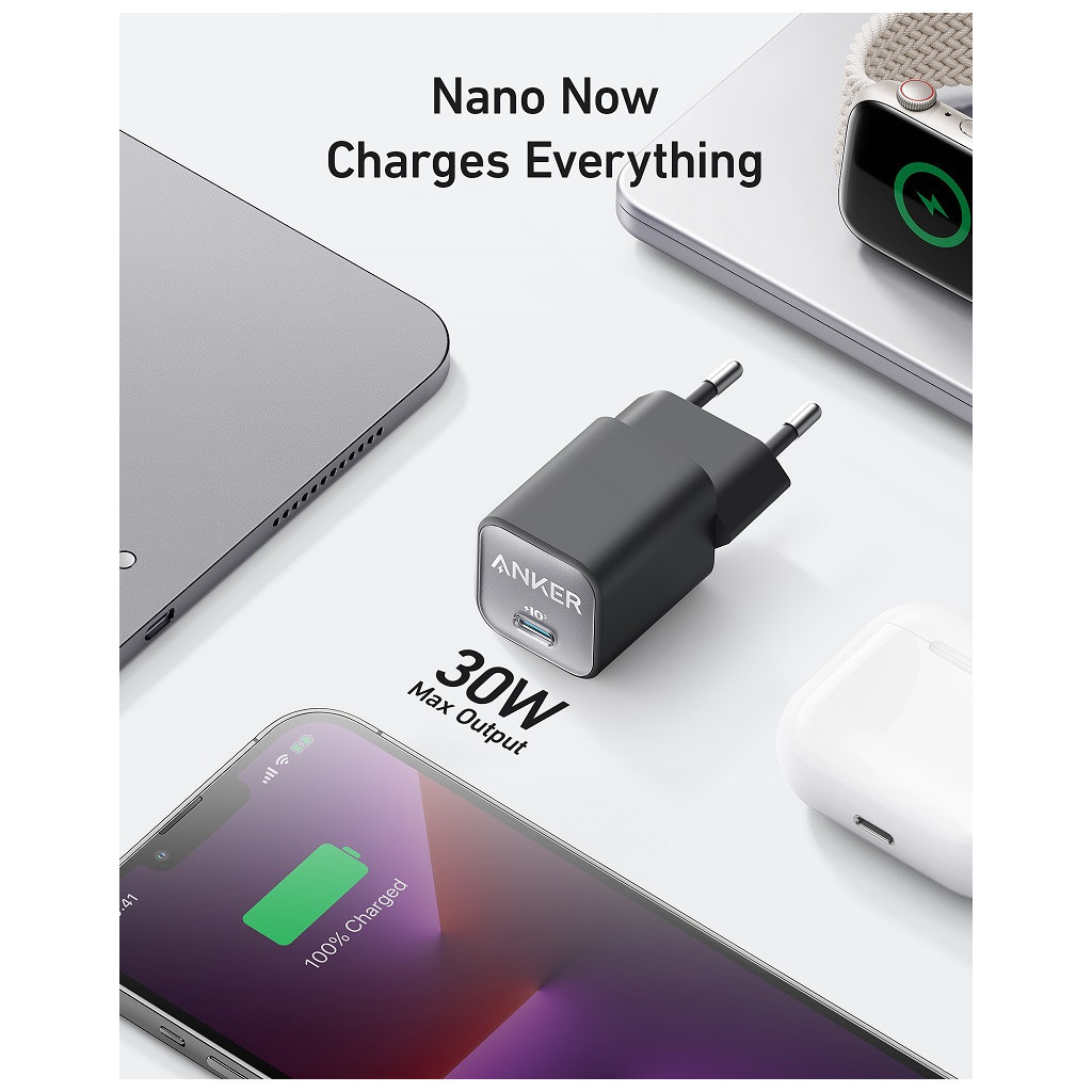 Зарядний пристрій Anker PowerPort 511 Nano III - 30W USB-C White (A2147G21) - зображення 2