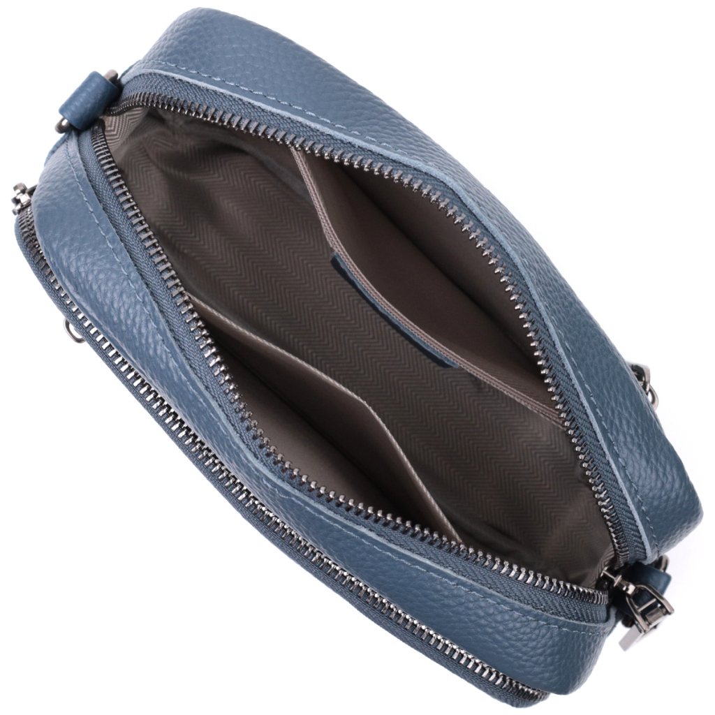 Сумка Vintage Жіноча з накладною кишенею з натуральної шкіри Синя (22641) - зображення 9