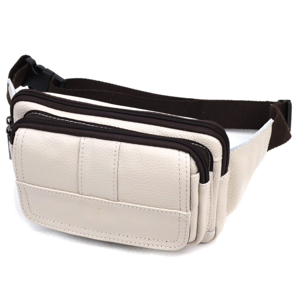 Сумка Vintage На пояс з натуральної шкіри Біла (21305) - зображення 1