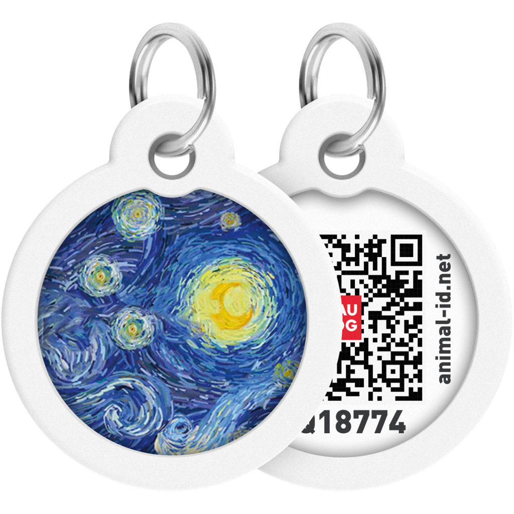 Адресник для тварин WAUDOG Smart ID з QR паспортом "Водяні лілії", коло 30 мм (230-0201) - зображення 1