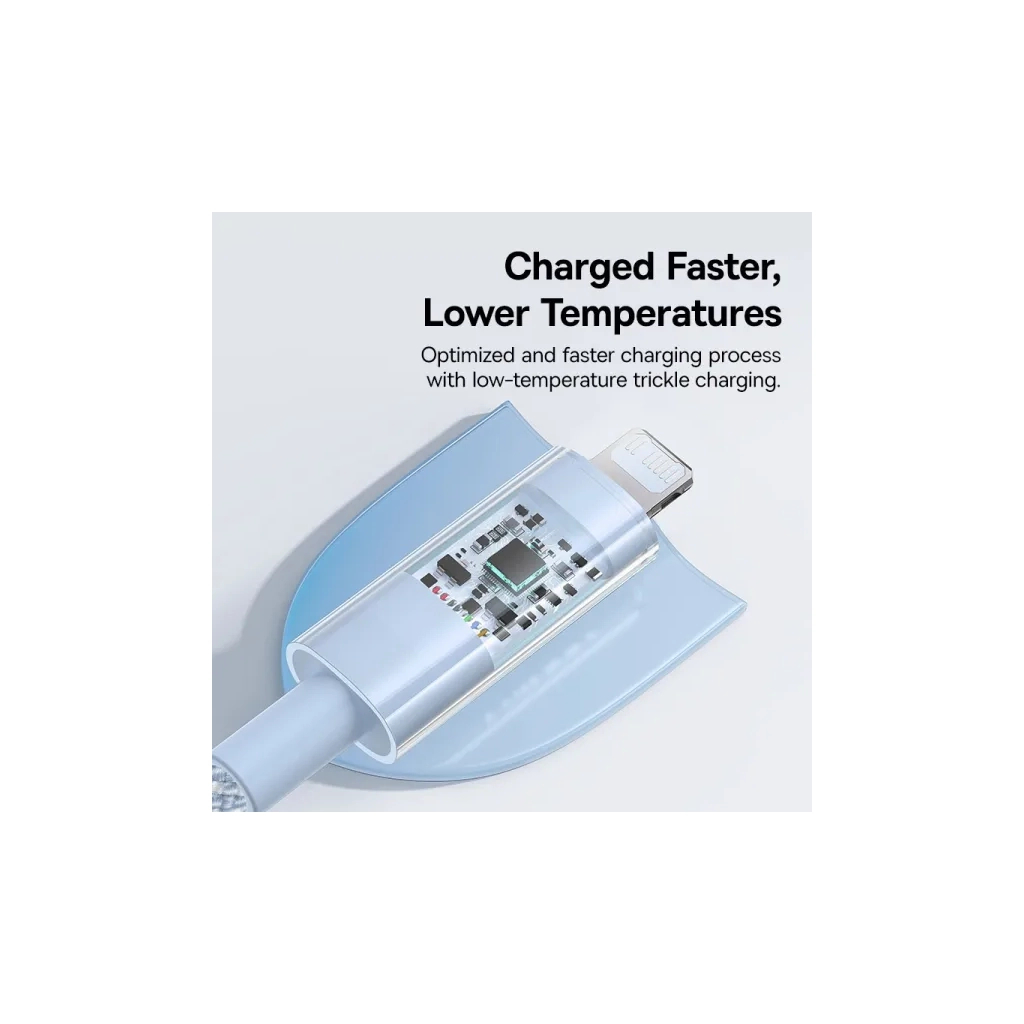 Дата кабель USB-C to Lightning 1.0m 20W Gem Fast-Charging blue Baseus (P10373001311-00) - picture 8