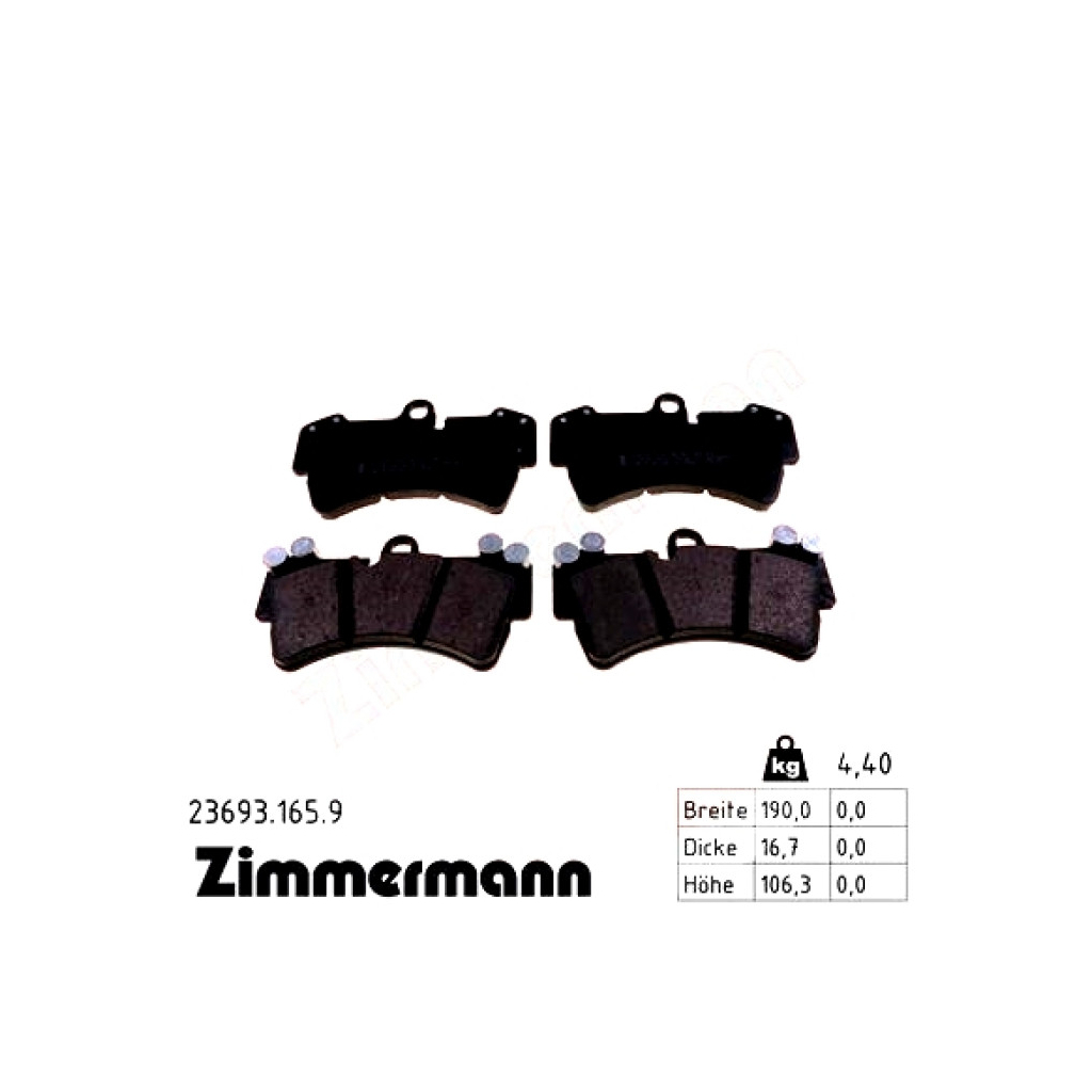 Гальмівні колодки ZIMMERMANN 23693.165.9 - зображення 1