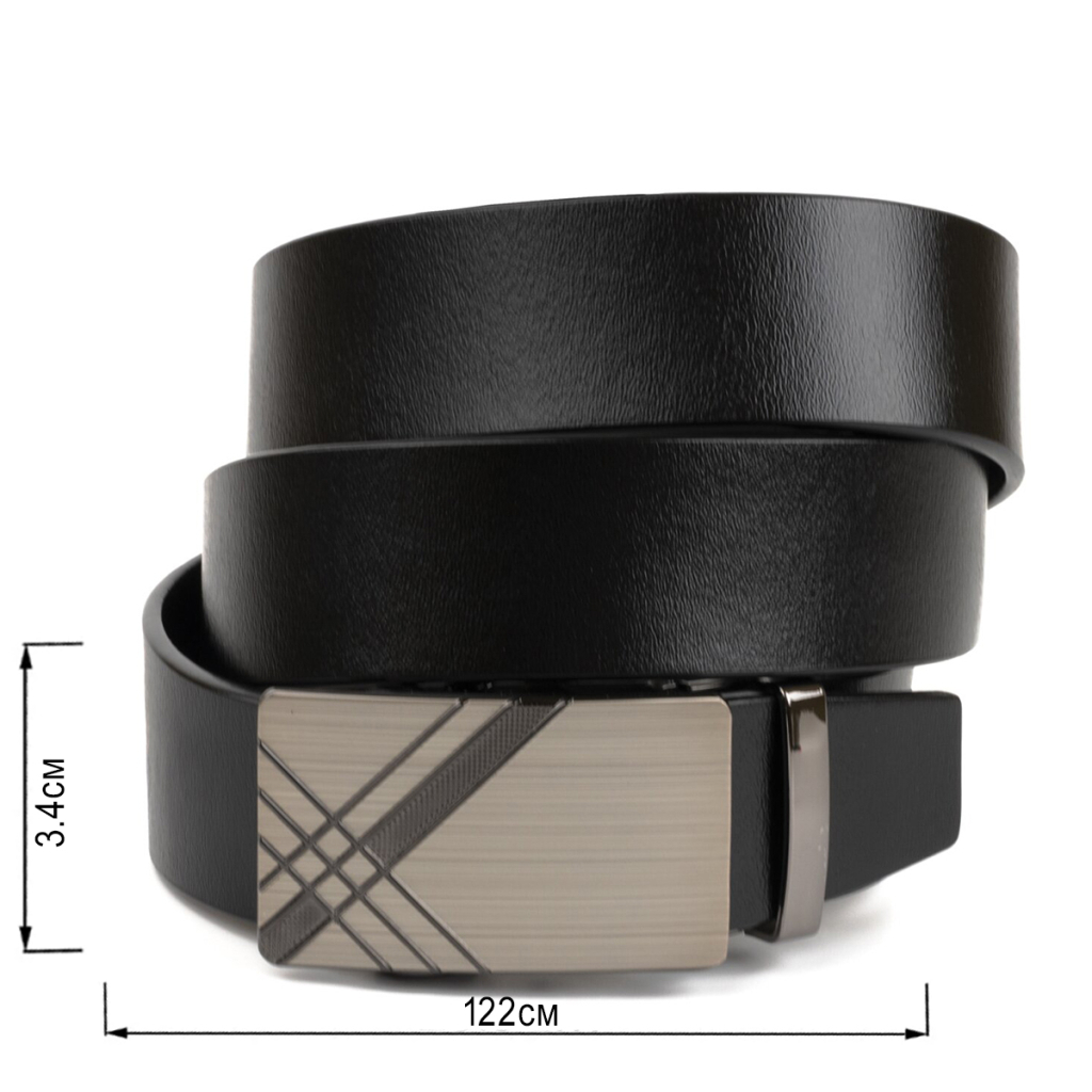 Ремінь Vintage Чоловічий з металевою пряжкою Чорний (20208) - зображення 3