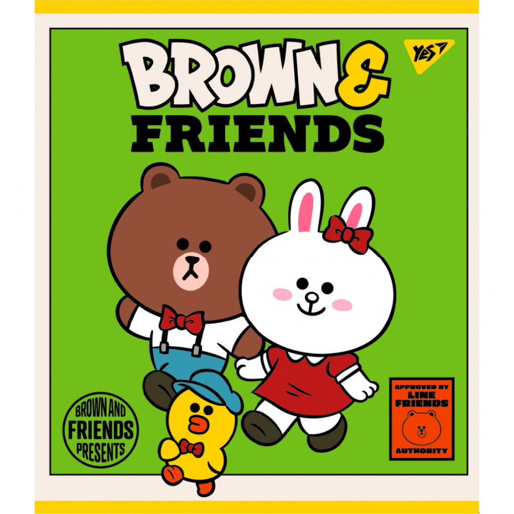Зошит Yes А5 Line Friends 12 аркушів клітинка (766795) - зображення 1