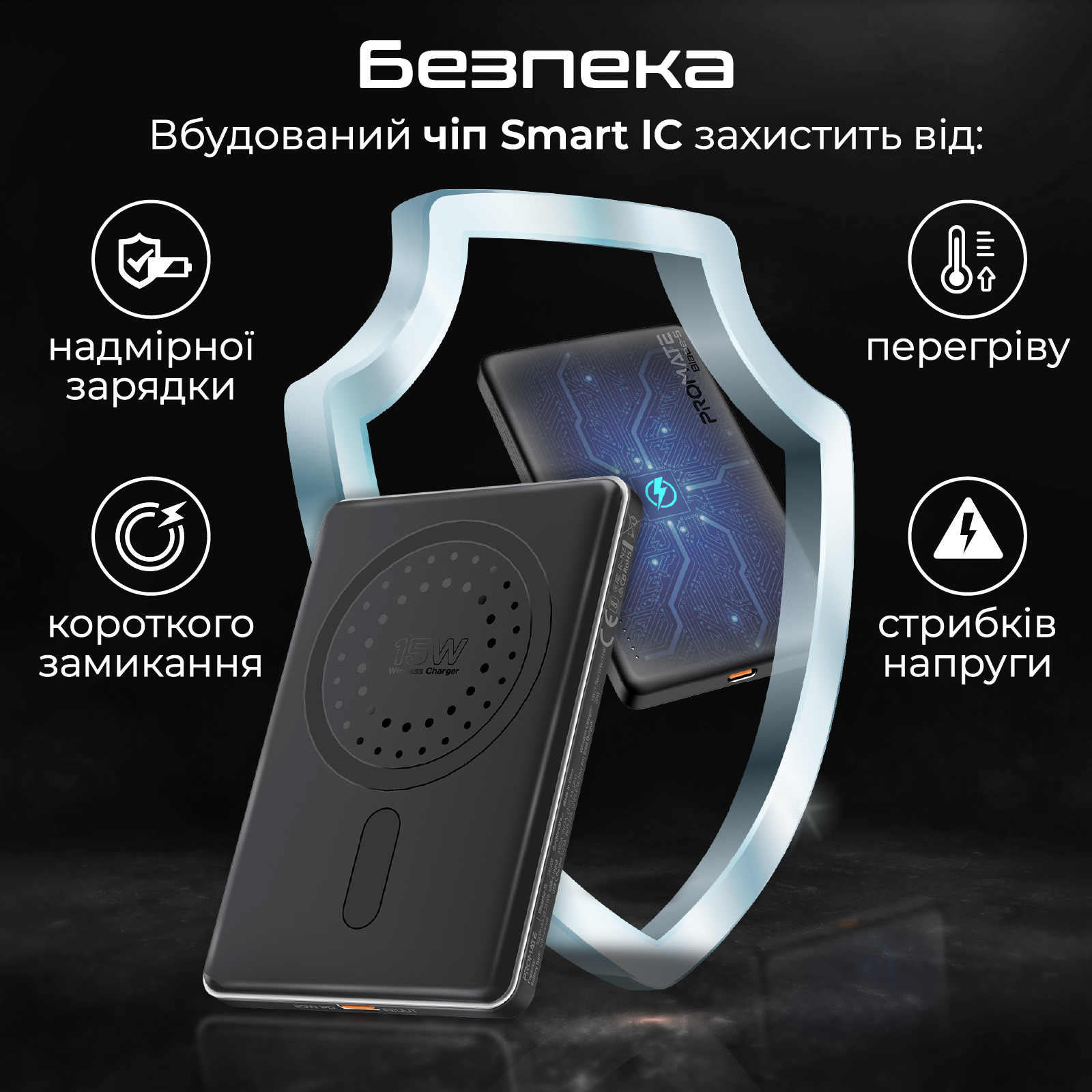 Універсальна мобільна батарея Promate Blade-5 5000mAh 20W Black - изображение 6