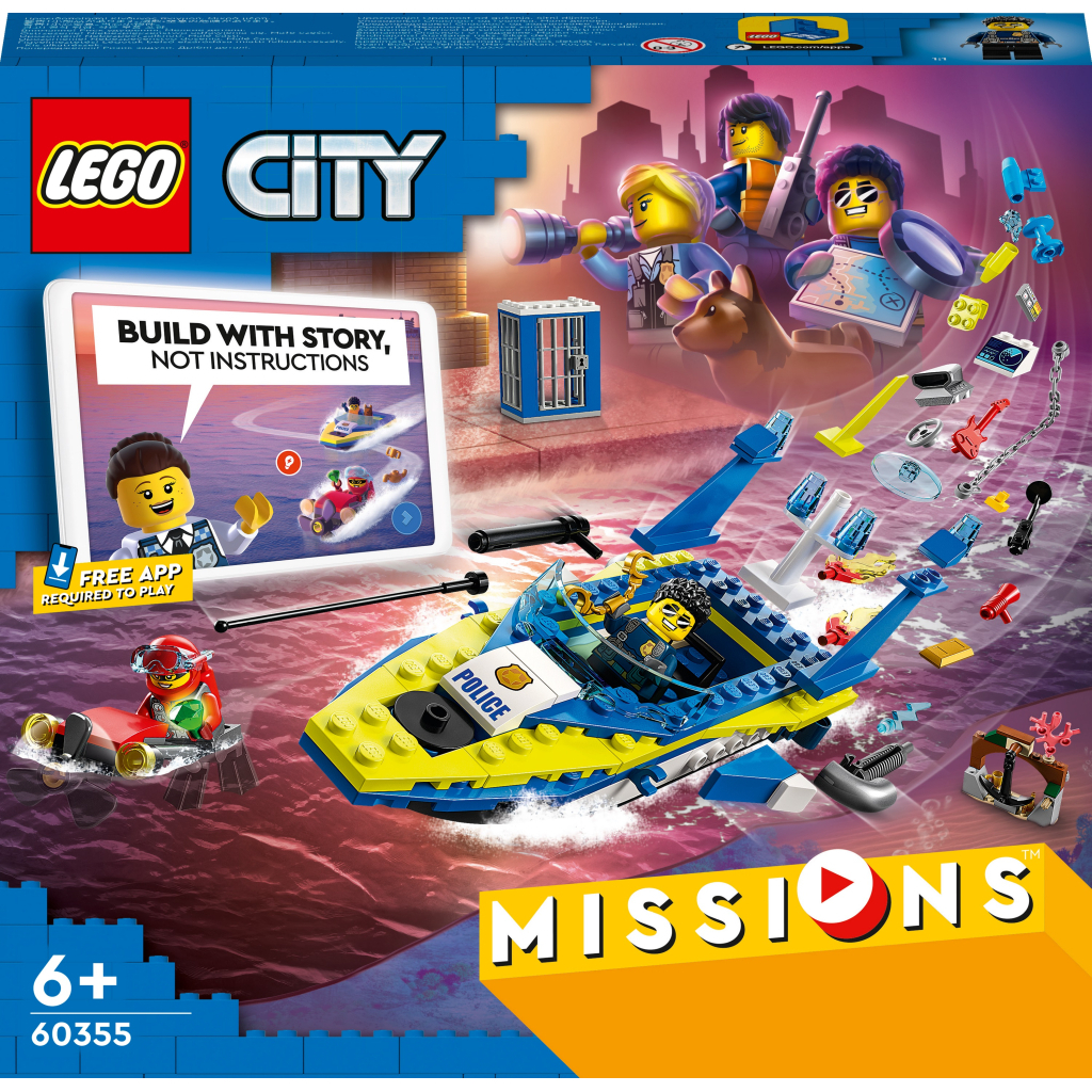 Конструктор LEGO City Missions Детективні місії водної поліції 278 деталей (60355) - зображення 1