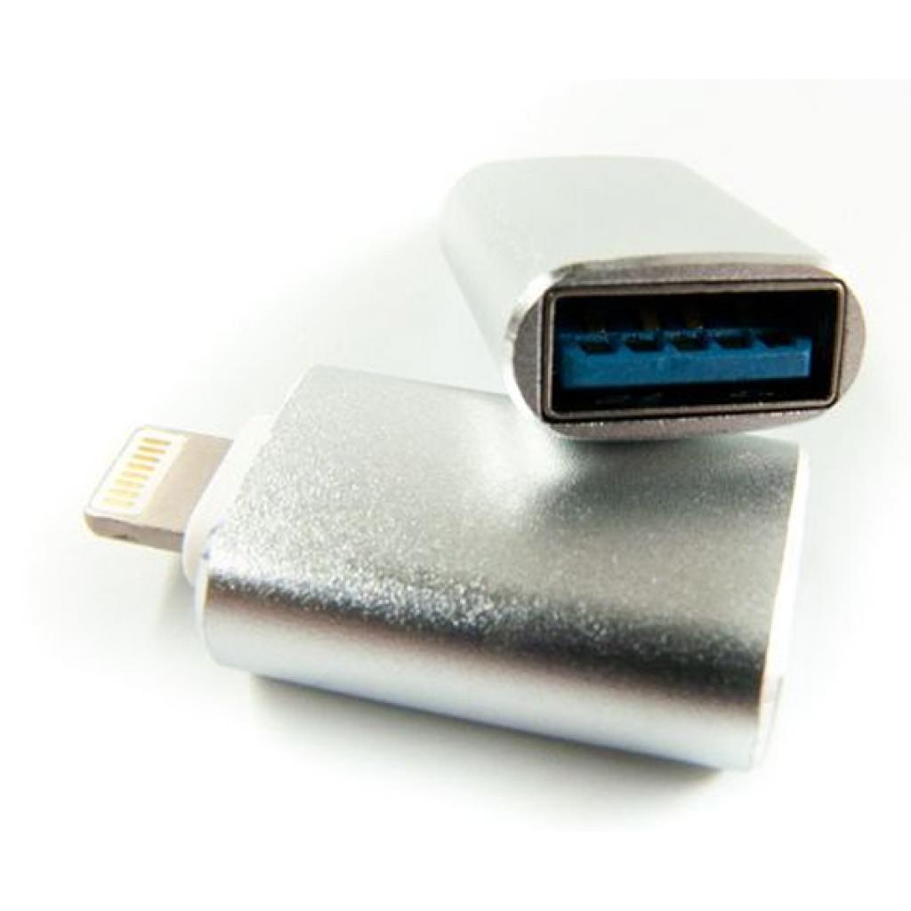 Перехідник OTG USB 2.0 AF to Lightning grey Dengos (ADP-016) - зображення 2