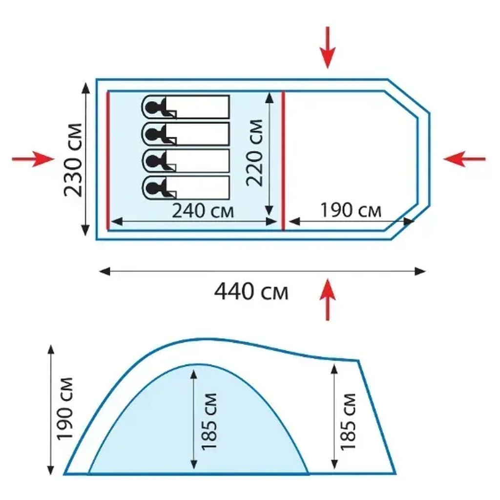 Намет Tramp Anaconda 4 (v2) green (UTRT-078) - зображення 12