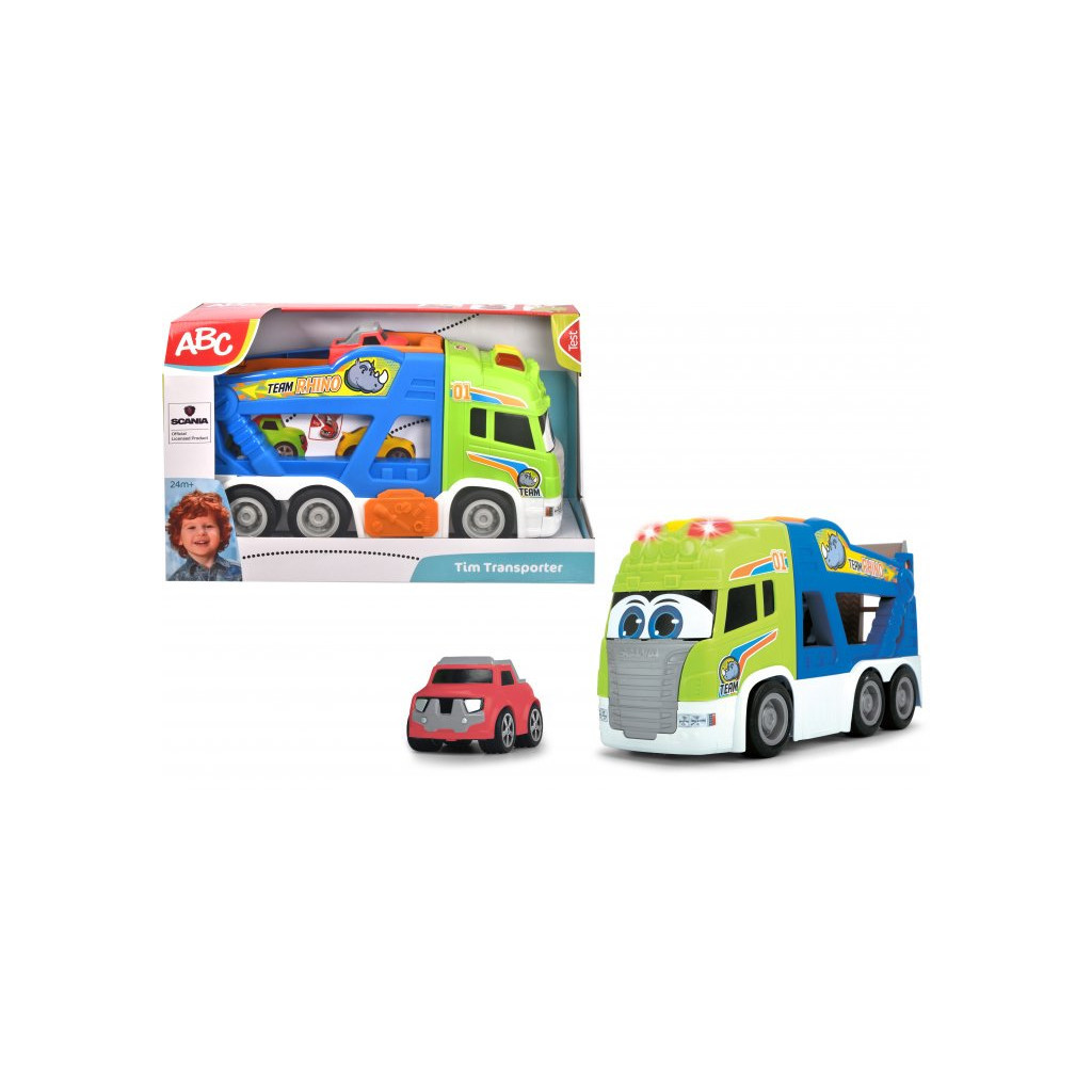 Спецтехніка Dickie Toys Транспортер Хеппі. Скання з м'якою машинкою зі звуковими та світловими ефектами 42 см (3817003) - зображення 2