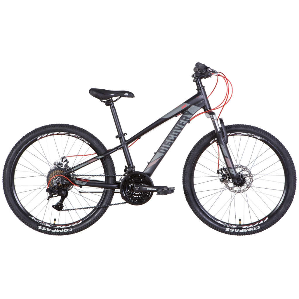 Велосипед Discovery 24" Qube AM DD рама-11,5" 2022 Black/Red (OPS-DIS-24-301) - зображення 1