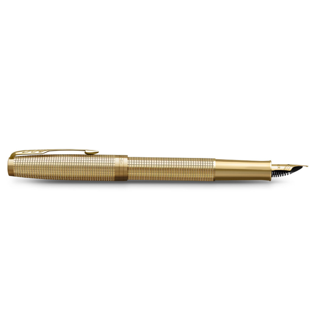 Ручка пір'яна Parker SONNET 17 SE Cisele Gold GT FP18 F + бархатний чохол (68 611) - изображение 4