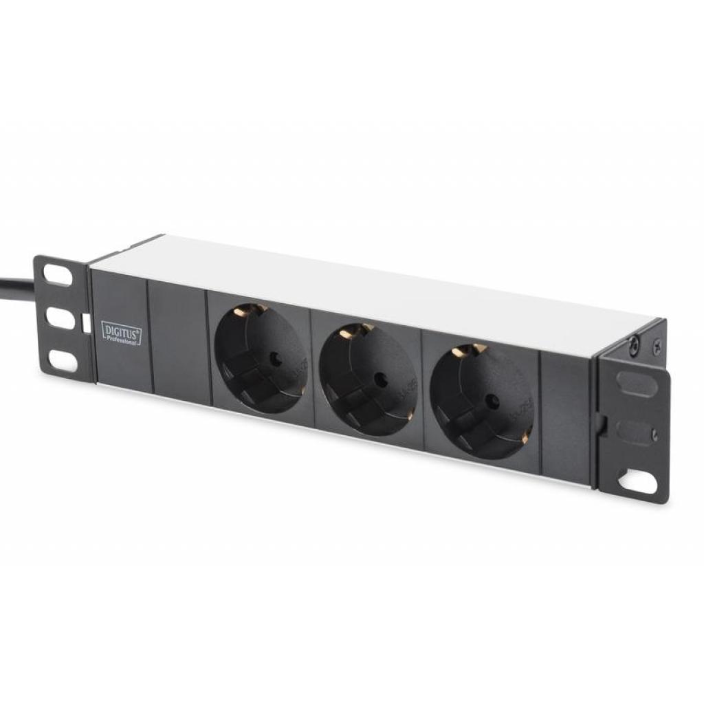 Силовий блок Digitus 10" 1U, 16A, 230V 3xSchuko, вилка Schuko (DN-95411) - изображение 1