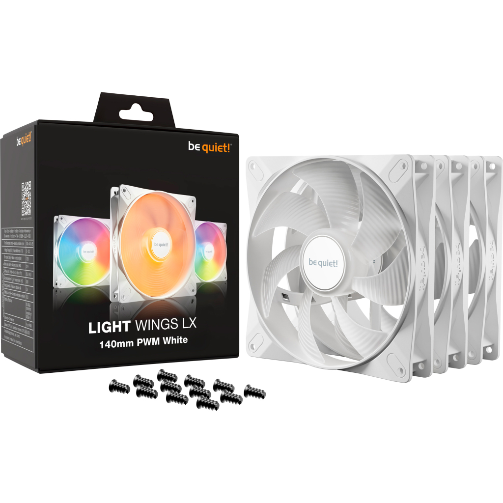 Кулер до корпусу Be quiet! LIGHT WINGS LX 140mm PWM білий в комп (BL128) - зображення 5