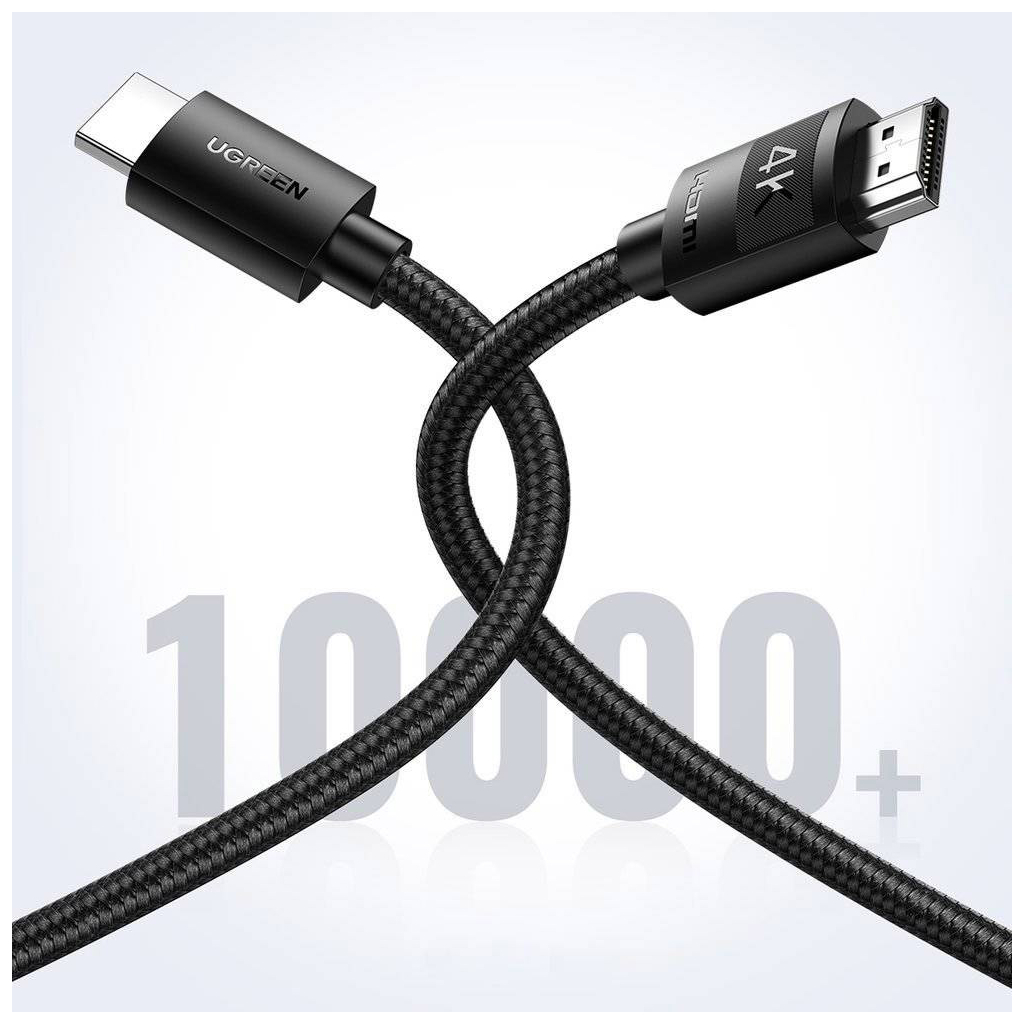 Кабель мультимедійний HDMI to HDMI 5.0m V2.0 HD119 Cafule Ugreen (40103) - зображення 4