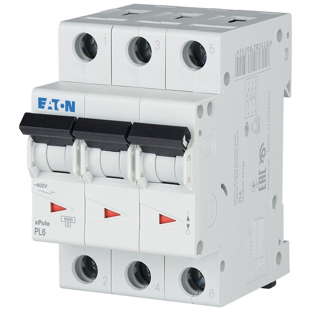 Автоматичний вимикач Eaton 3-п. М3 С 63А PL6 6кА - зображення 3