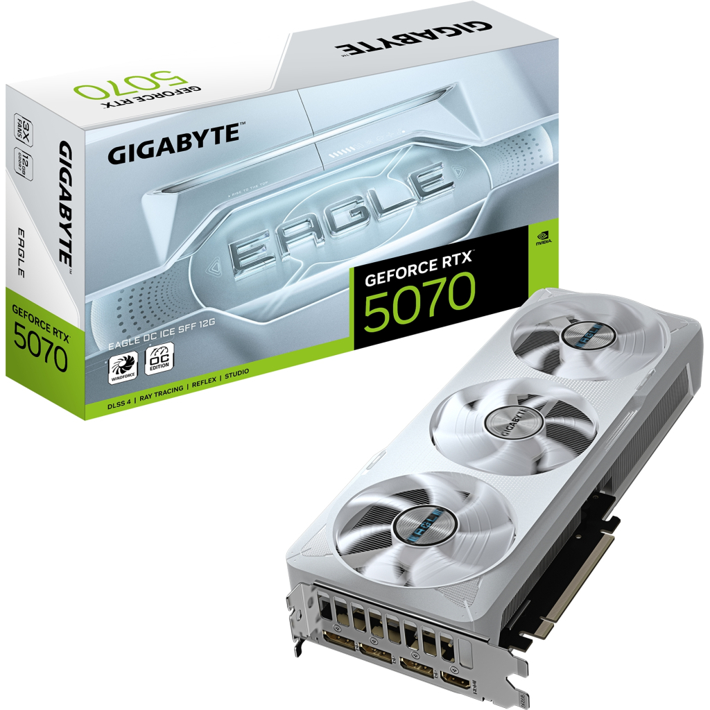 Відеокарта GIGABYTE GeForce RTX5070 12Gb EAGLE OC ICE SFF (GV-N5070EAGLEOC ICE-12GD) - зображення 10