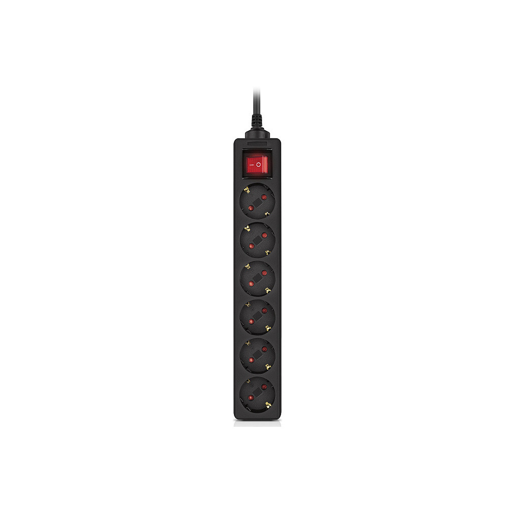 Мережевий фільтр живлення REAL-EL RS-6 Protect M 3m, black (EL122300034) - зображення 2