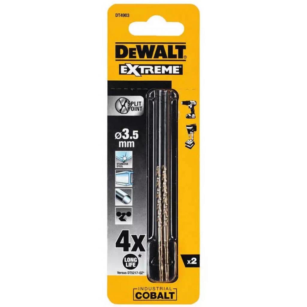 Свердло DeWALT EXTREME INDUSTRIAL COBALT HSS-CO, 3,5 х 70 х 39 мм, 2 шт (DT4903) - зображення 3