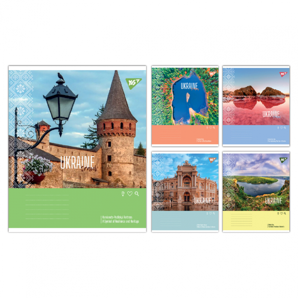 Зошит Yes Ukraine travel А5 24 аркушів клітинка (767994) - зображення 1