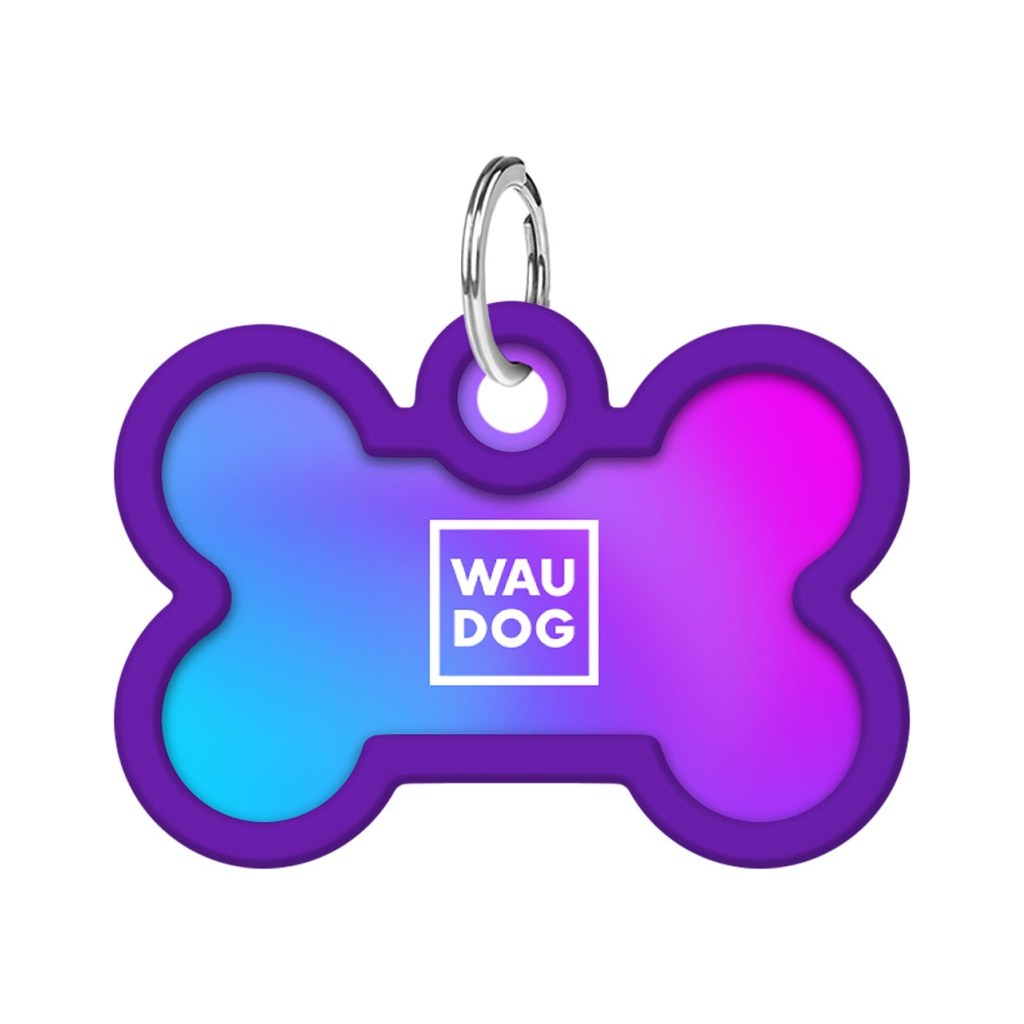 Адресник для тварин WAUDOG Smart ID з QR паспортом "Градієнт фіолетовий", кістка 40х28 мм (231-4034) - зображення 2
