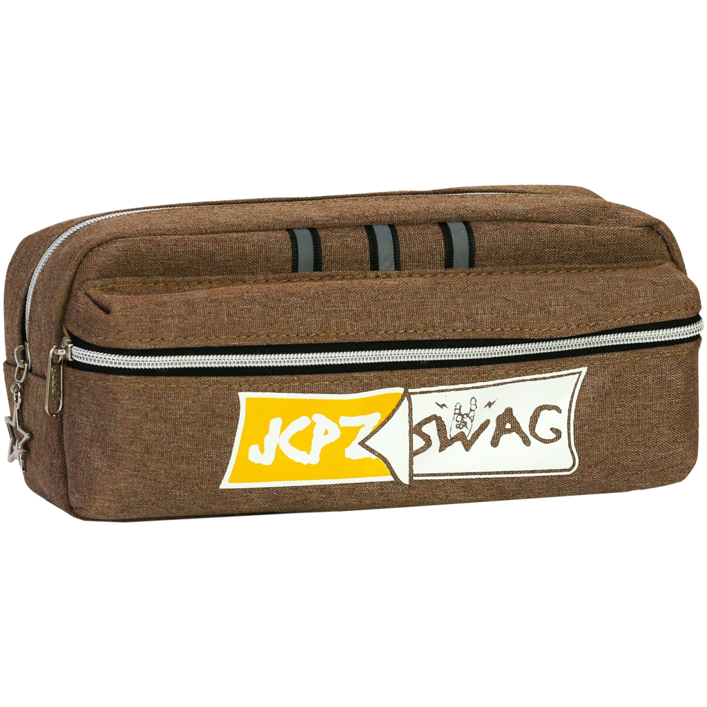 Пенал Cool For School 2 відділення Коричневий (J-2606-brown) - зображення 1