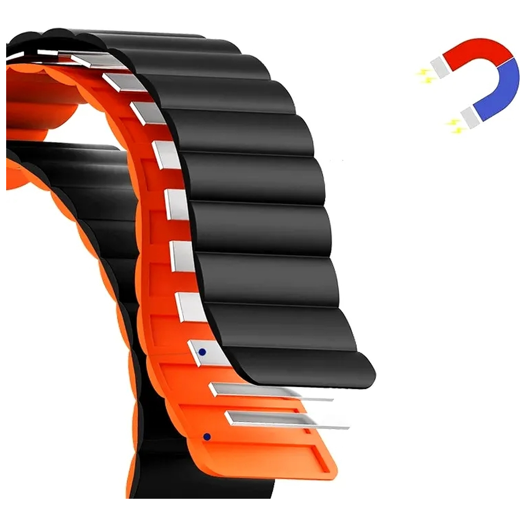 Ремінець до смарт-годинника Drobak Silicone Magnetic Link для Apple Watch All Series Ultra 2 49/45/44/42mm Dark black (898929) - зображення 2