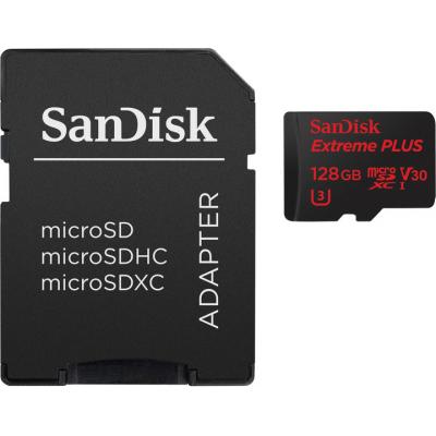 Карта пам'яті SanDisk 128GB microSDXC class 10 UHS-I 4K Extreme Plus (SDSQXWG-128G-GN6MA) - зображення 1