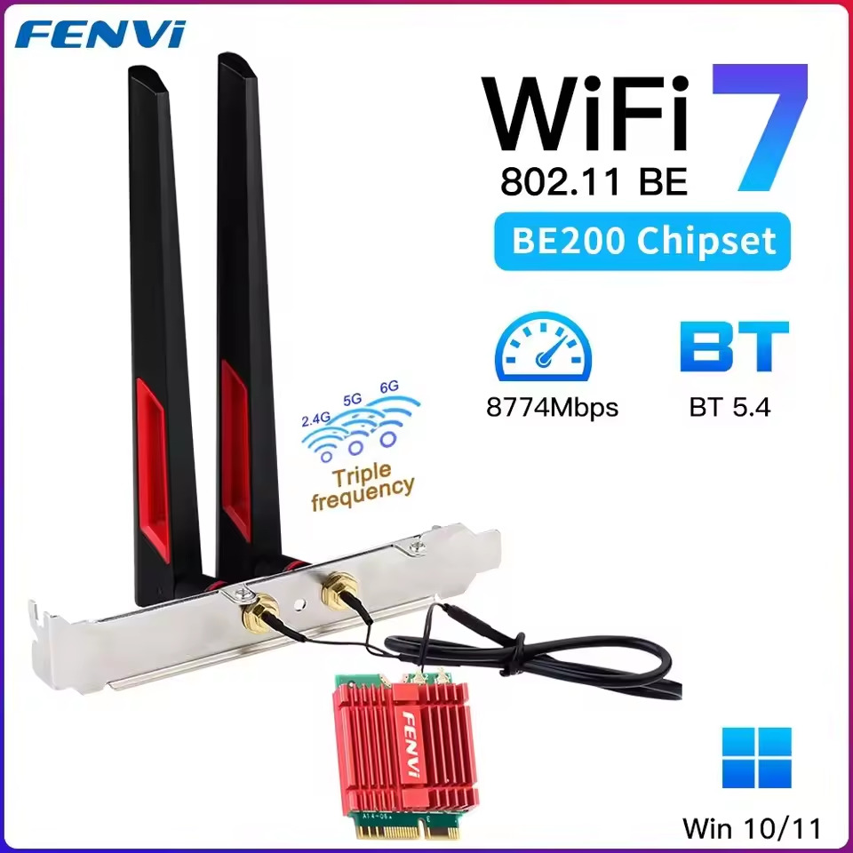 Бездротовий адаптер Fenvi FV-BE200NG Wi-Fi 7, Bluetooth 5.4 Adapter, Tri-band 2.4G/5G/6GHz - зображення 1