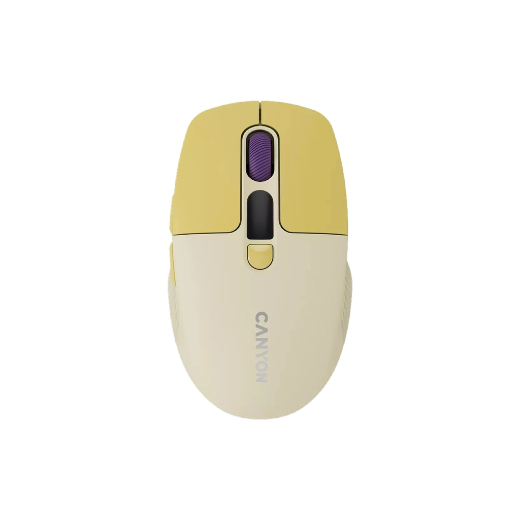 Мишка Canyon MW-26 LCD Silent Wireless/Bluetooth Yellow (CNS-CMSW26Y) - зображення 1