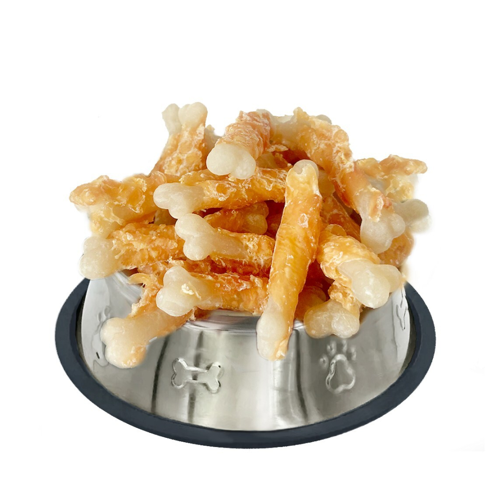 Ласощі для собак Lucky Star Кальцієва кістка в обгортці з курячого в'яленого м'яса 500 г (4820144302404) - зображення 2