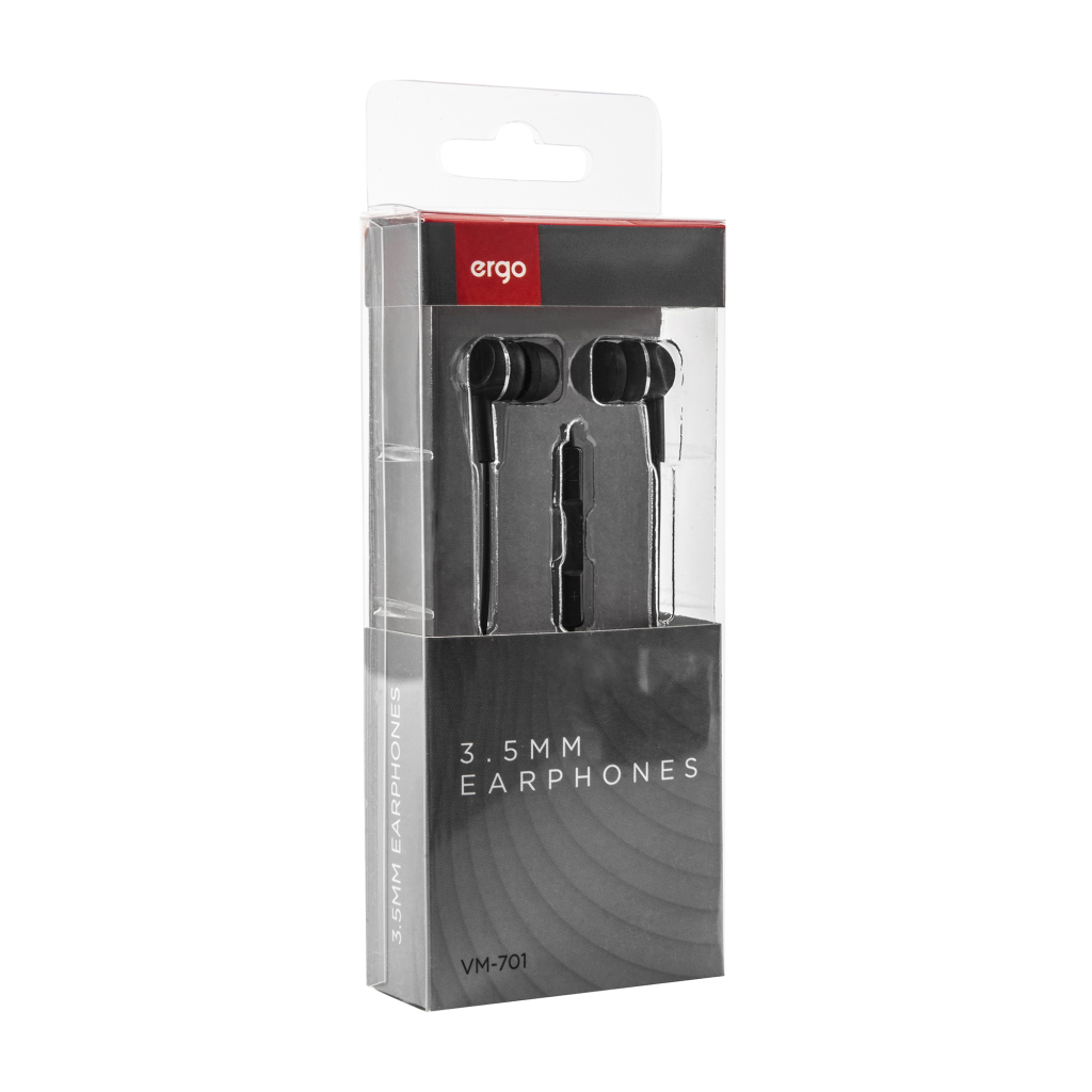Навушники Ergo VM-701 3.5 мм Earphones Black (VM-701K) - зображення 4