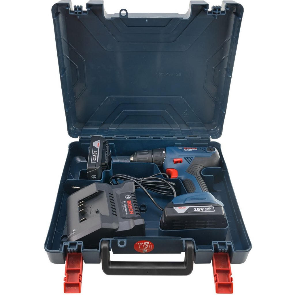 Шуруповерт Bosch GSR 180 LI + 2х2.0 Ah + Набір біт 11 шт. + набір свердл 12 шт. (0.601.9F8.10A) - зображення 9