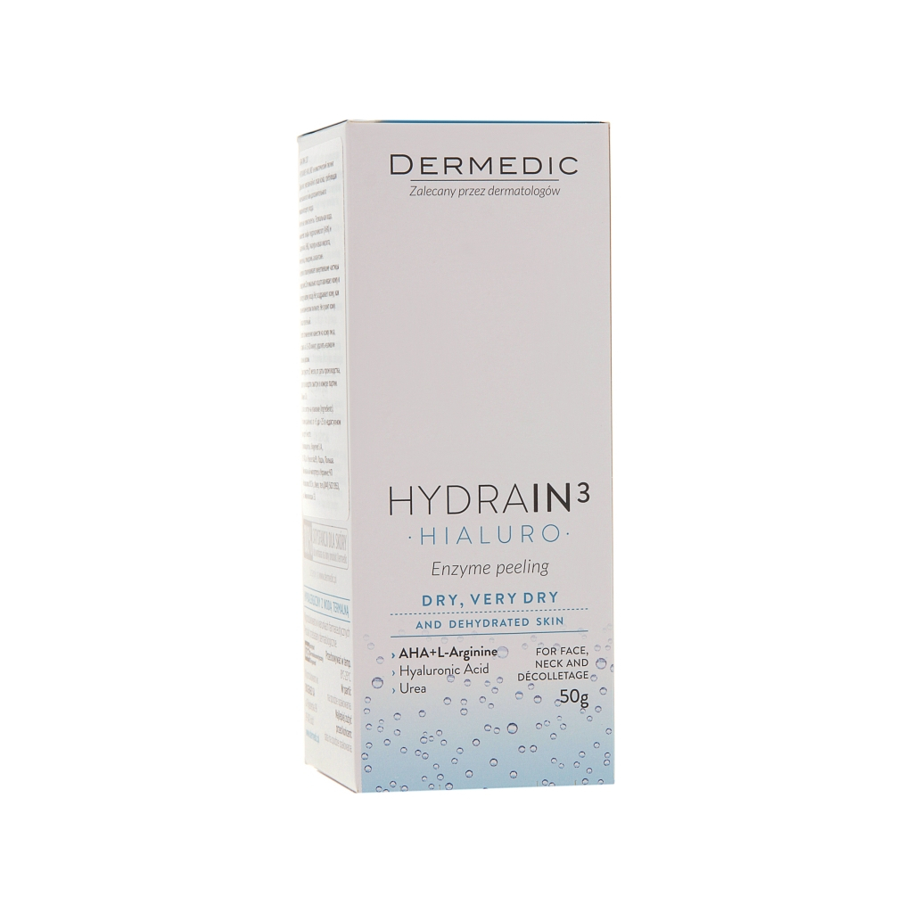 Пілінг для обличчя Dermedic Hydrain 3 Hialuro Ензимний Для м'якого очищення чутливої та сухої шкіри 50 мл (5906739783137) - зображення 3