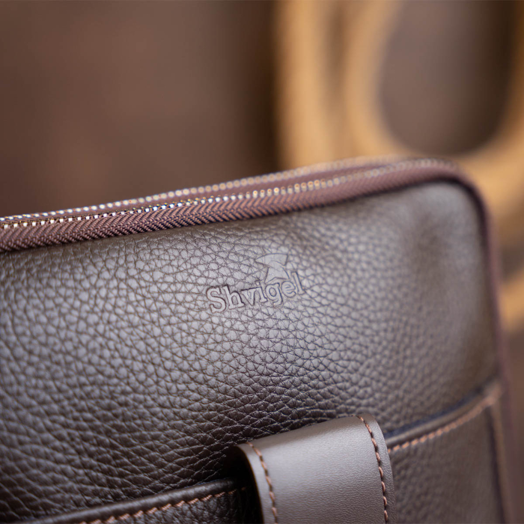 Сумка Shvigel На два відділення шкіряна Коричнева (11286) - зображення 12