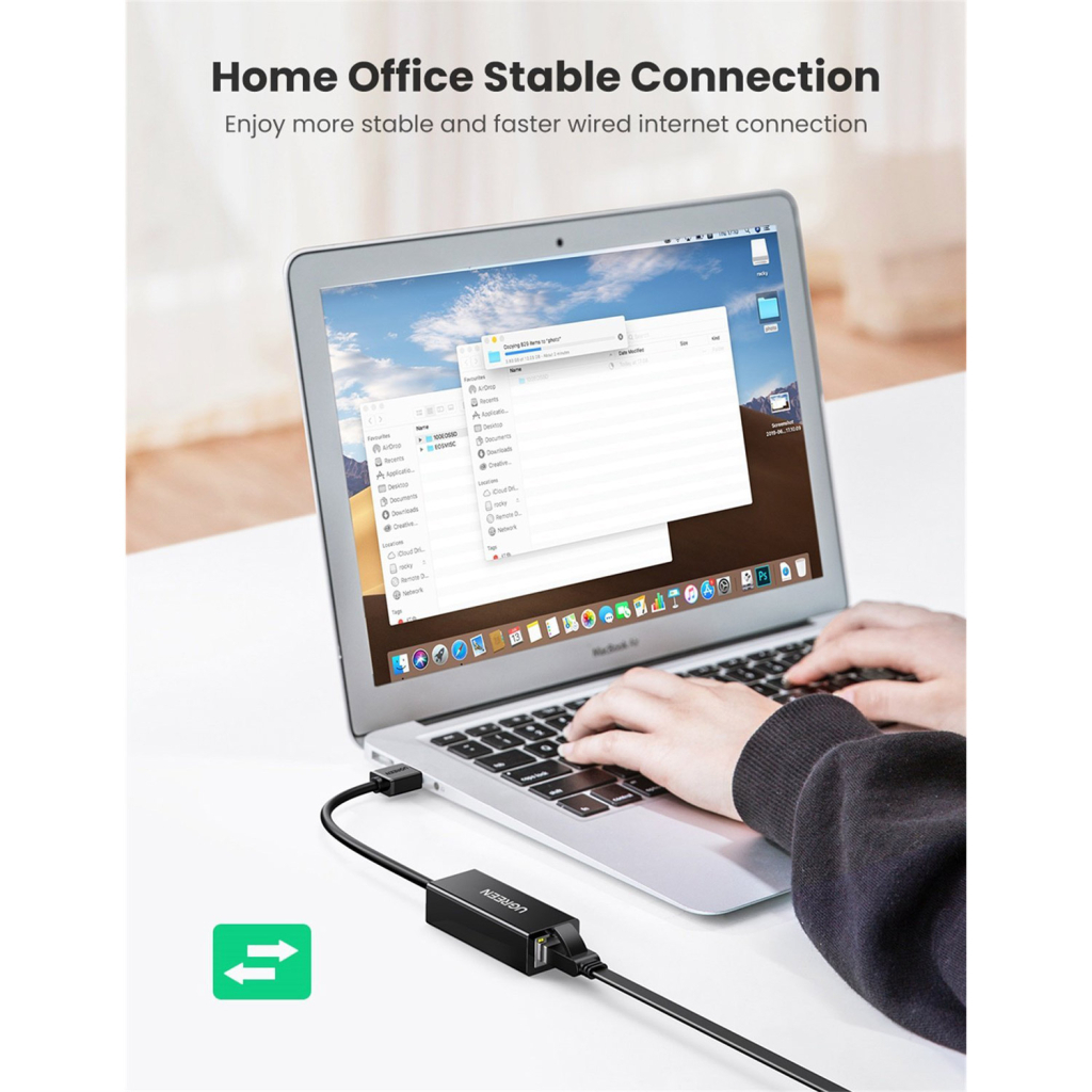 Перехідник USB 2.0 AM to RJ45 Ethernet 100Mbps CR110 Ugreen (20254) - изображение 7