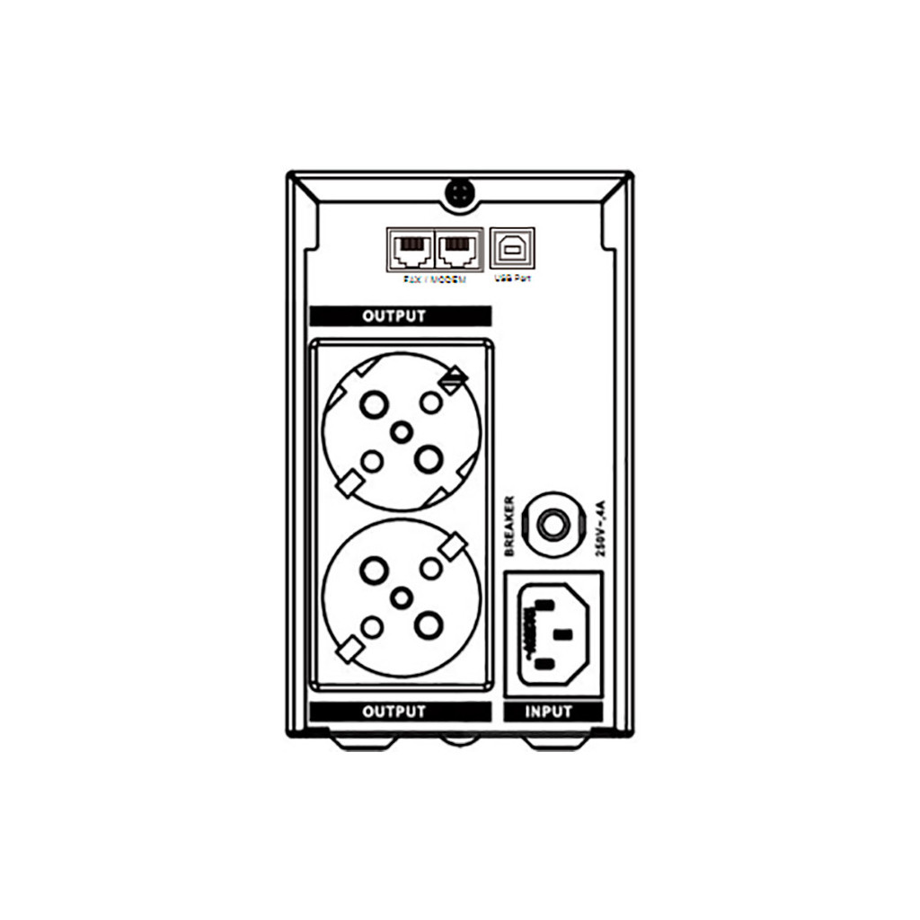 Пристрій безперебійного живлення Marsriva MR-UF800L 480W LCD (MR-UF800L) - зображення 3