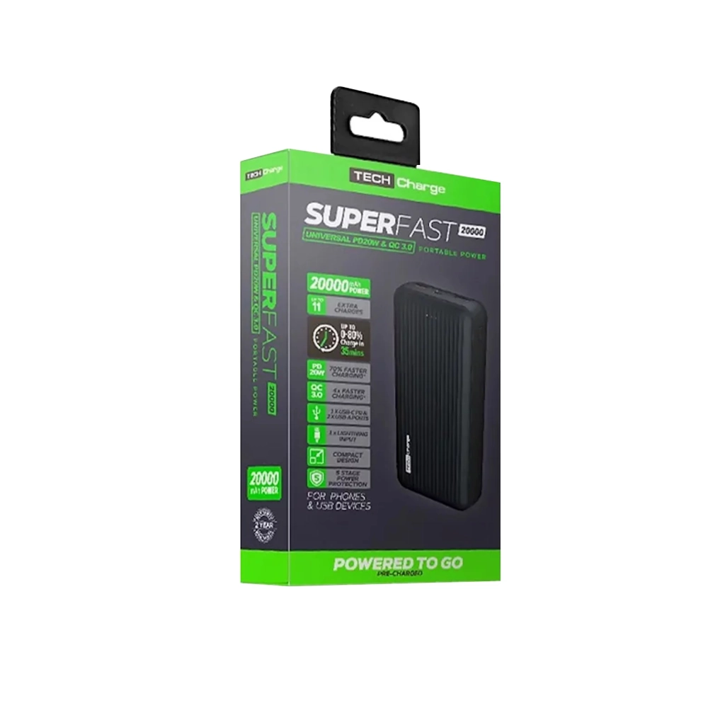 Батарея універсальна TechCharge 20000mAh, PD/18W, QC/3.0 (1742) - зображення 2