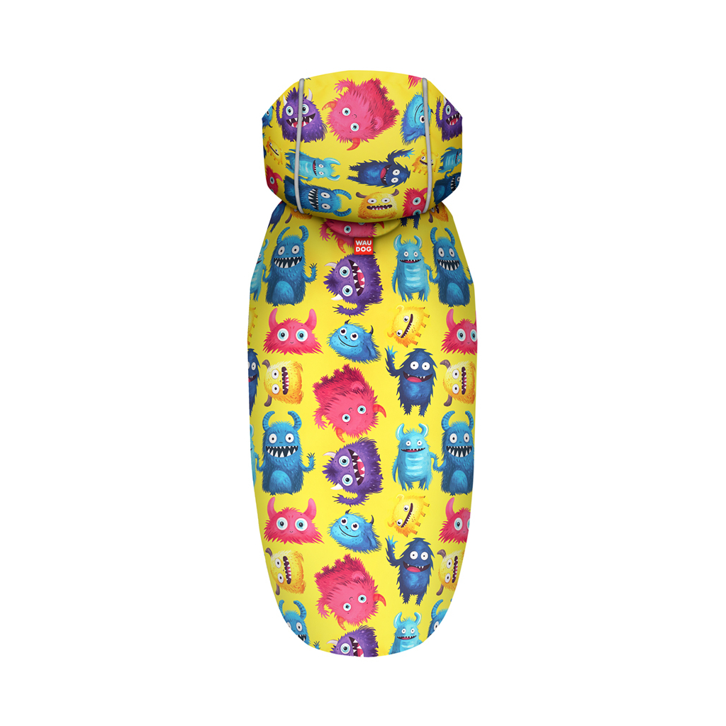 Дощовик для тварин WAUDOG Clothes Накидка з капюшоном Мохнаті монстри XL (359-4050) - зображення 3