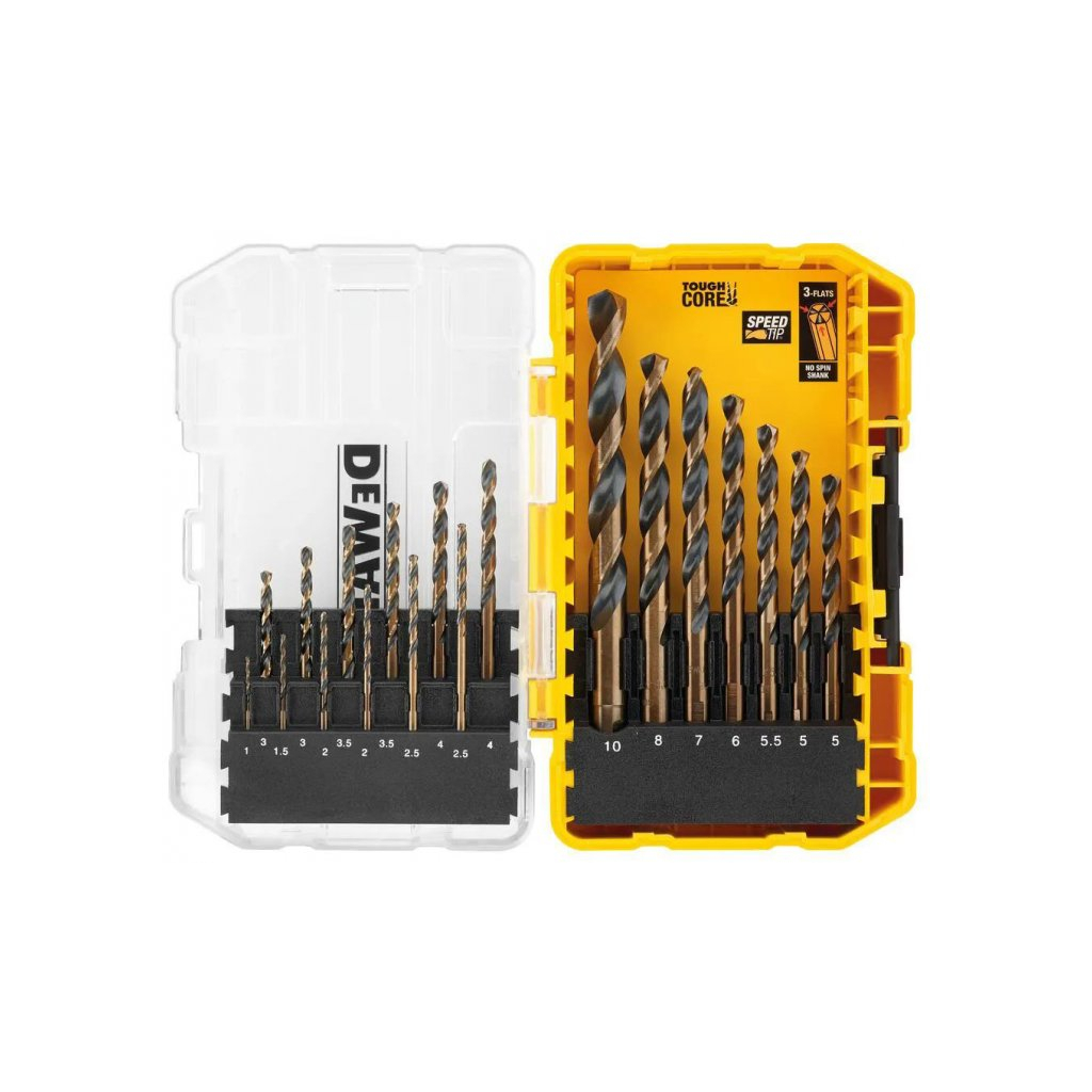 Набір свердл DeWALT по металу Black&Gold HSS-G, 19 шт, кейс Tough Case (DT70728) - зображення 1