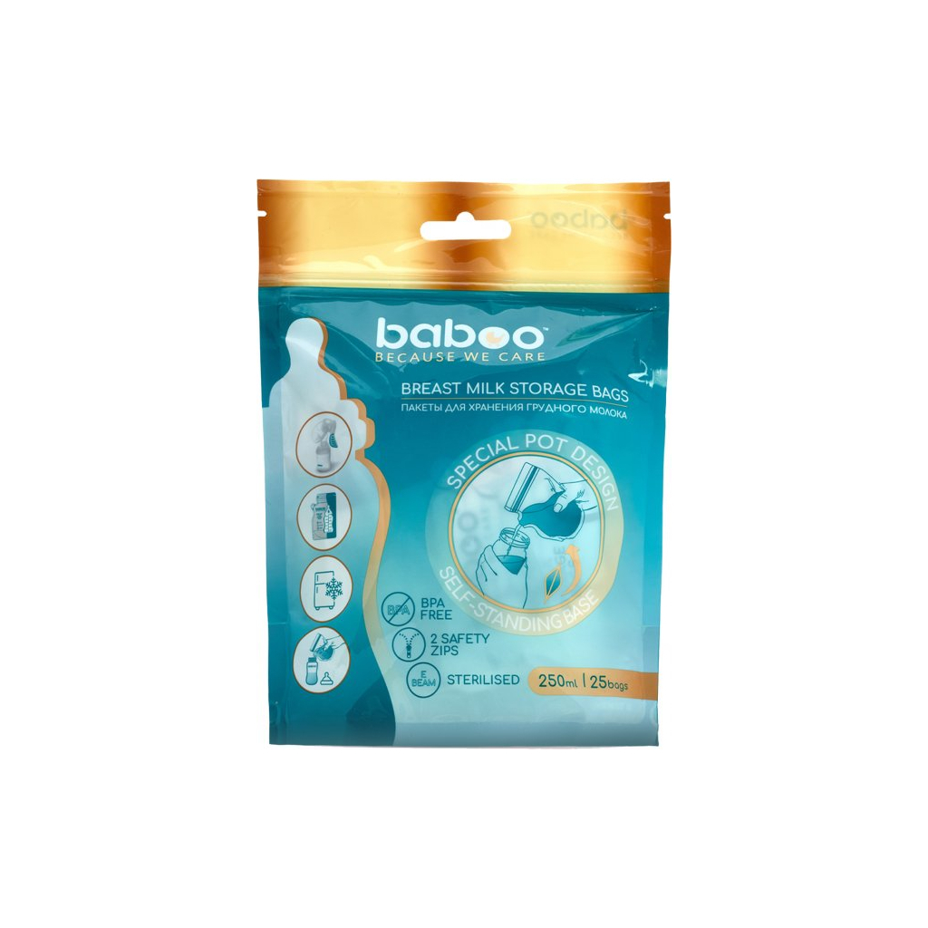Пакет для зберігання грудного молока Baboo 25 шт х 250 мл (2-005) - зображення 1
