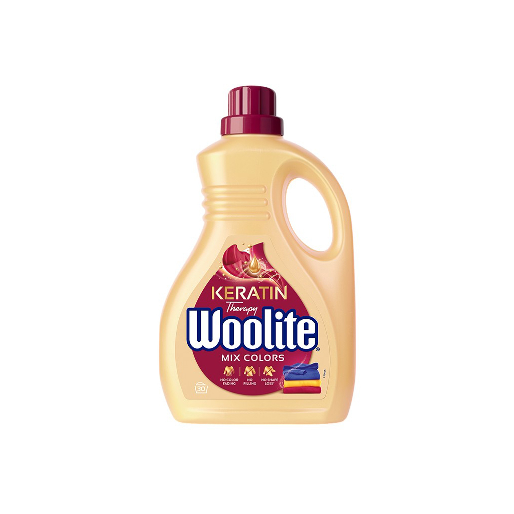 Гель для прання Woolite Для кольорових тканин З кератином 1.8 л (5900627090444) - зображення 1
